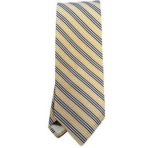 MARK PENDLETON yellow blue & white seersucker silk luxury tie